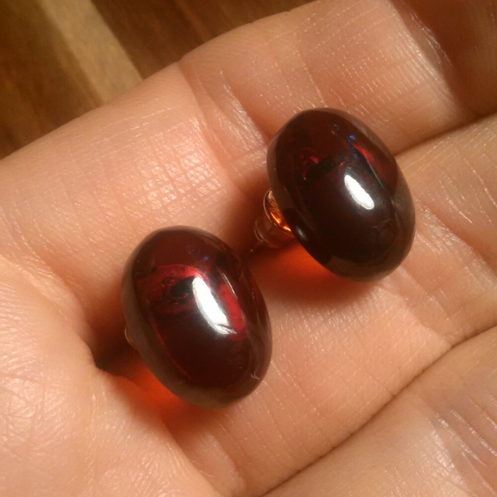 Baltic Amber Sterling Silver Stud Earrings